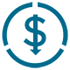 Dollar sign with an arrow pointing downwards 