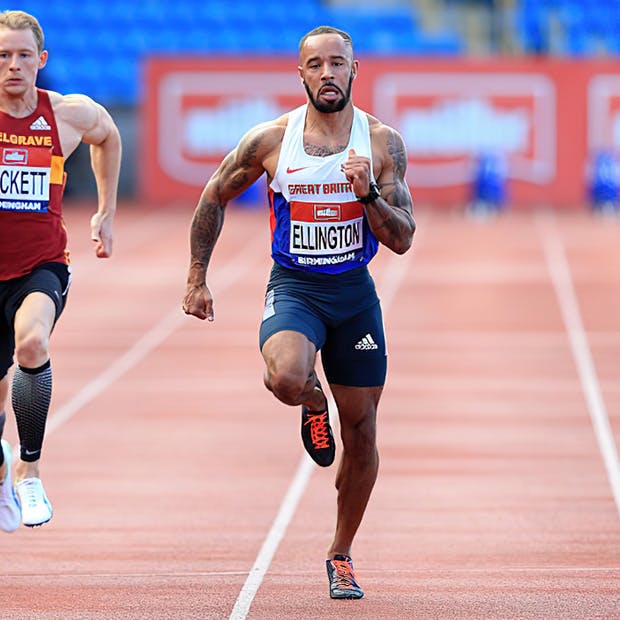 Olympic Athelete James Ellington running with his carbon fiber PEEK implant